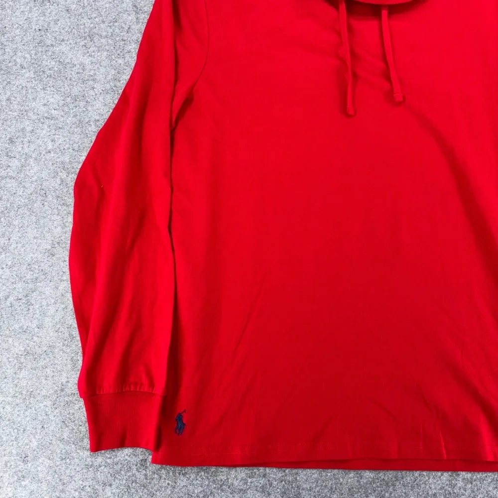Polo Ralph Lauren Mens Red Big Pony Logo Long Sleeve Hooded T-Shirt Large